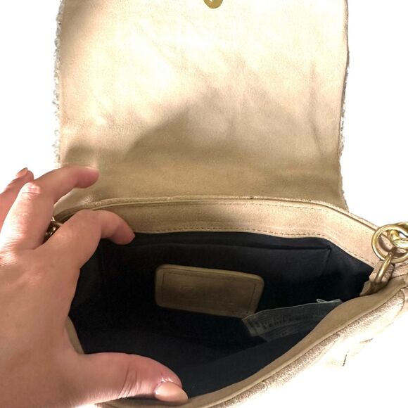 ZARA Quilted Shearling‎ Shoulder Bag Tan - Picture 8 of 8